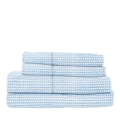John Robshaw Cinde Print Cotton Sheet Set, Twin In Blue