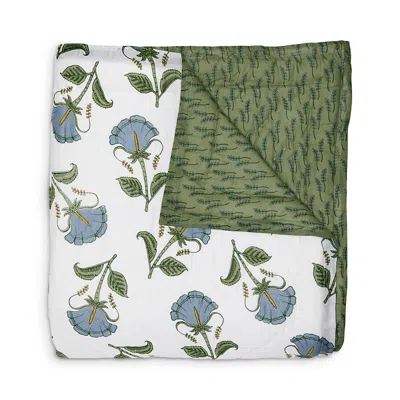 John Robshaw Farah Light Indigo Quilt - King In Green