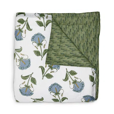 John Robshaw Farah Light Indigo Quilt - Queen In Green