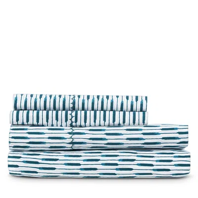 John Robshaw Gopan Peacock Sheet Set, Twin In Blue