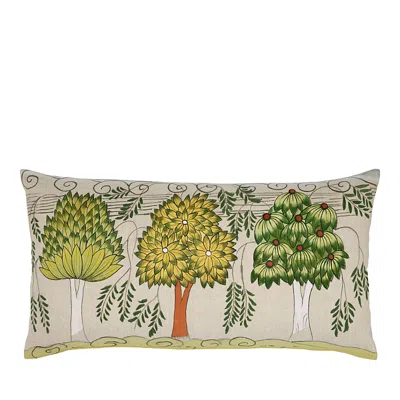 John Robshaw Grove Bolster Pillow With Insert In Green