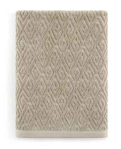 John Robshaw Maze Solid Texture Cotton Bath Towel, 54" X 32" In Neutral
