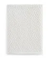 John Robshaw Maze Solid Texture Cotton Bath Towel, 54" X 32" In White