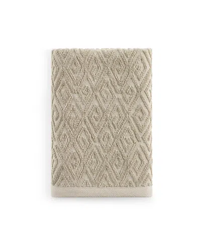 John Robshaw Maze Solid Texture Cotton Hand Towel, 30" X 20" In Neutral