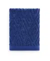 John Robshaw Maze Solid Texture Cotton Washcloth, 12" X 12" In Blue