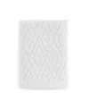 John Robshaw Maze Solid Texture Cotton Washcloth, 12" X 12" In White