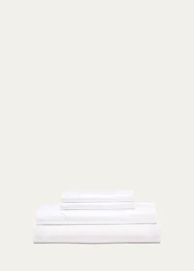 John Robshaw Stitched White King Sheet Set