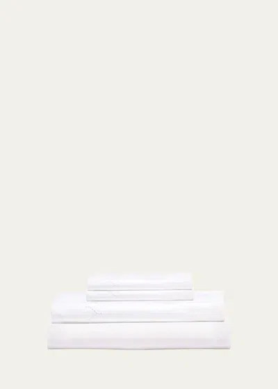 John Robshaw Stitched White Queen Sheet Set