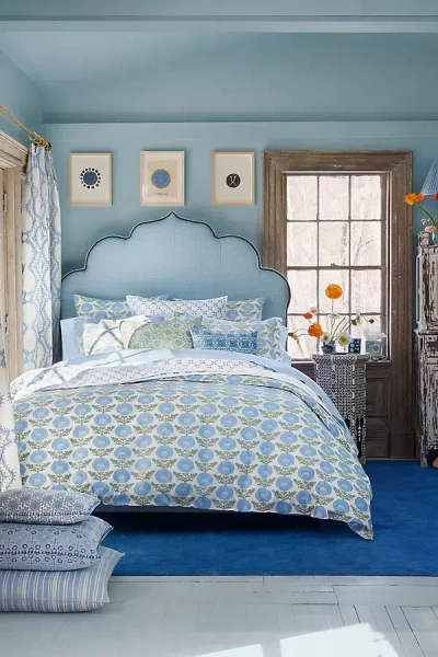 John Robshaw Textiles John Robshaw 100% Organic Cotton Percale Kaavia Duvet In Blue