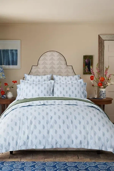 John Robshaw Textiles John Robshaw 100% Organic Cotton Percale Nirvi Sham In Blue