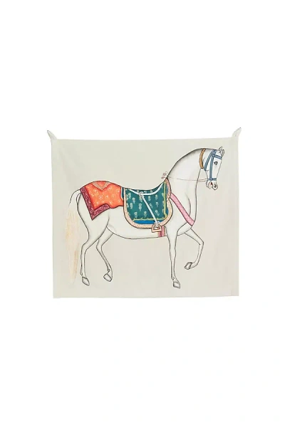 John Robshaw Textiles John Robshaw Hand Painted Horse Tapestry In Multi