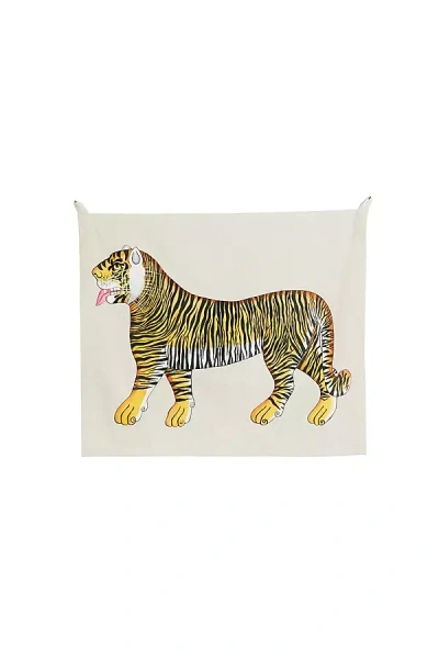 John Robshaw Textiles John Robshaw Hand Painted Tiger Tapestry In Animal Print