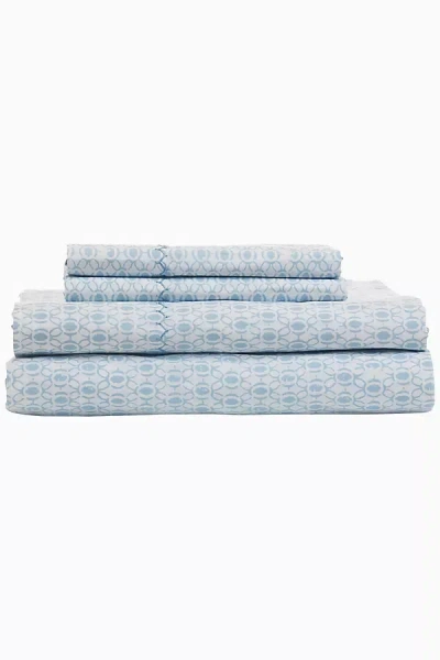 John Robshaw Textiles John Robshaw Kama Light Indigo Organic Sheet Set In Blue