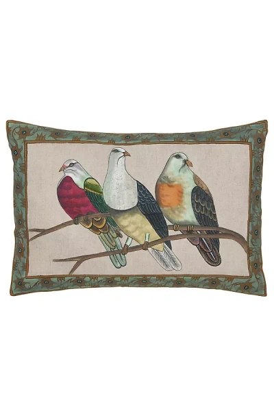 John Robshaw Textiles John Robshaw Three Birds Decorative Pillow Cover In Animal Print