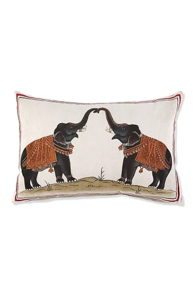 John Robshaw Textiles John Robshaw Two Elephants Decorative Pillow Cover