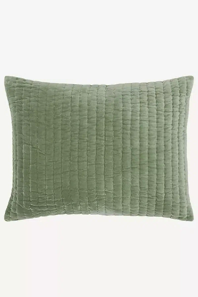 John Robshaw Textiles John Robshaw Velvet Sham In Green
