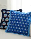 John Robshaw Isaya Decorative Pillow, 22" Square In Indigo