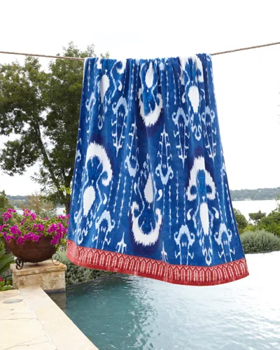 John Robshaw Vaya Indigo Blue Beach Towel