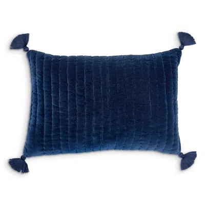 John Robshaw Velvet Indigo Pillow, 18" X 12"w