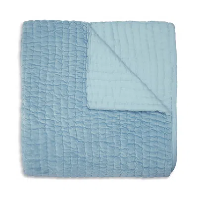 John Robshaw Velvet Quilted Coverlet, King In Blue