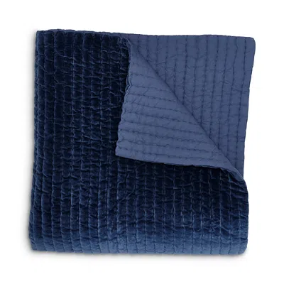 John Robshaw Velvet Quilted Coverlet, King In Blue