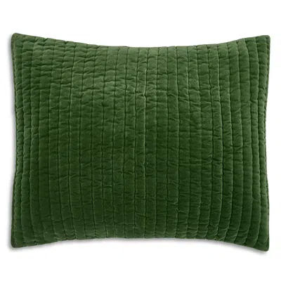 John Robshaw Velvet Quilted Standard Sham In Moss