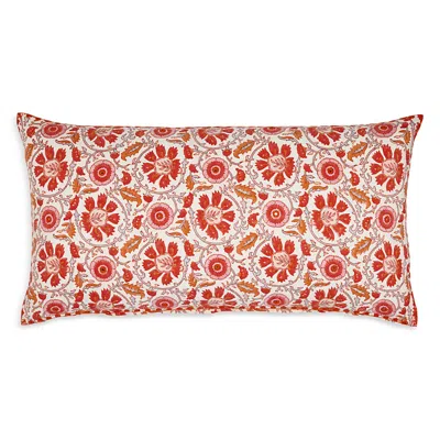 John Robshaw Yavi Coral Bolster Pillow With Insert In Red