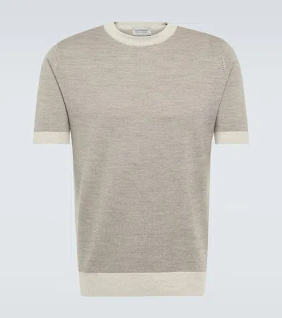 John Smedley 20.singular Wool T-shirt In Grey
