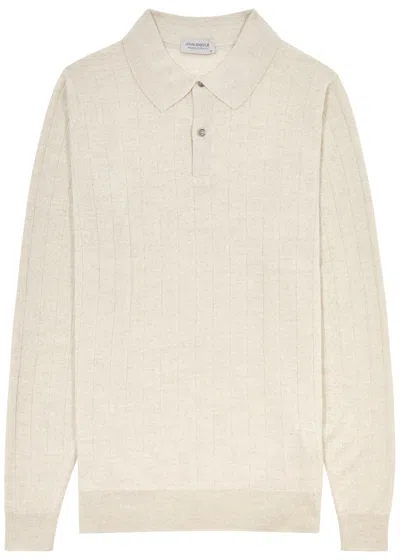 John Smedley Ade Wool Polo Shirt In Grey