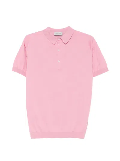 John Smedley Adria Cotton Polo Shirt In Pink