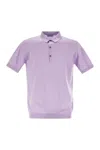 John Smedley Adrian Cotton Short Sleeved Polo Shirt In Purple