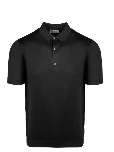 John Smedley Adrian Classic Polo Shirt In Black