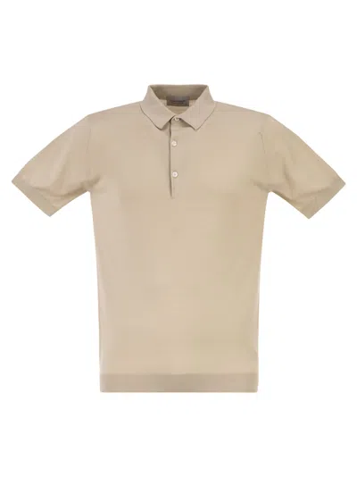 John Smedley Adrian Cotton Short Sleeved Polo Shirt In Brown