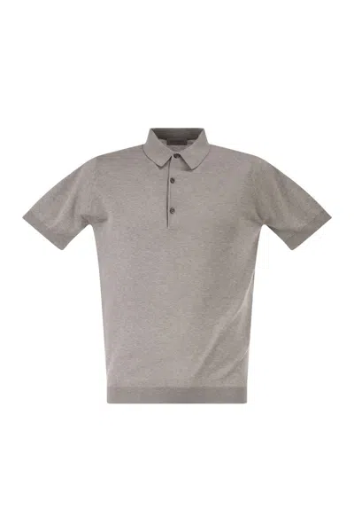 John Smedley Adrian - Cotton Short-sleeved Polo Shirt In Gray