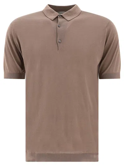 John Smedley "adrian" Polo Shirt In Brown