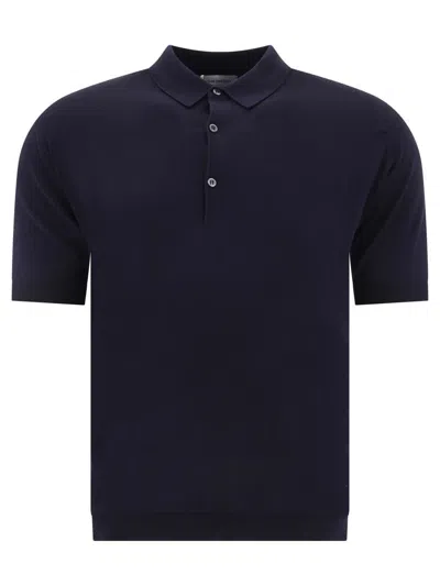 John Smedley Fine-knit Polo Shirt In Blue