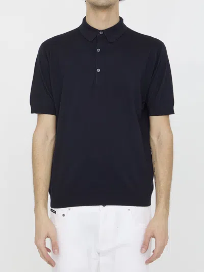 John Smedley Adrian Polo Shirt In Blue