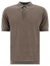 John Smedley Polo Collared Shirt Short Sleeves In Brown