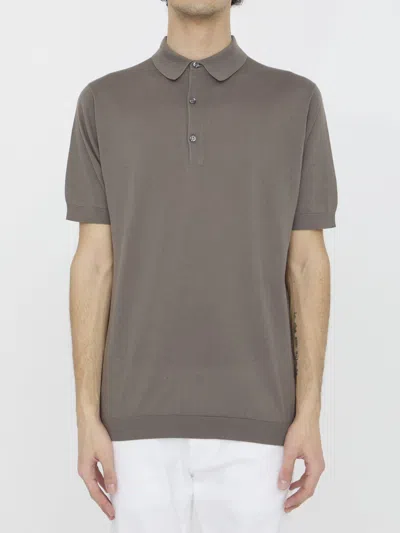 John Smedley Adrian Polo Shirt In Brown