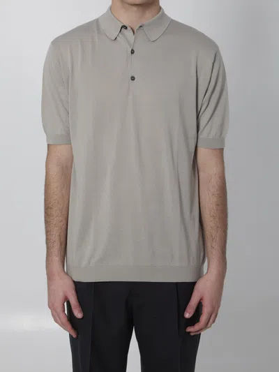 John Smedley Adrian Polo T-shirt In Gray