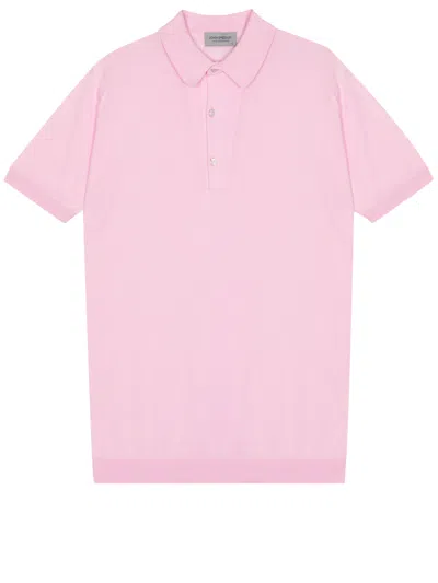 John Smedley Adrian Polo Shirt In Pink