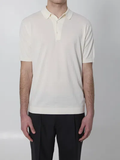 John Smedley Adrian Cotton Polo In White