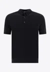 John Smedley Adrian Polo T-shirt In Black