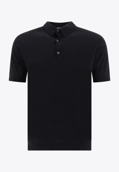 John Smedley Adrian Polo T-shirt In Black