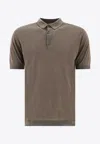 John Smedley Polo Collared Shirt Short Sleeves In Brown