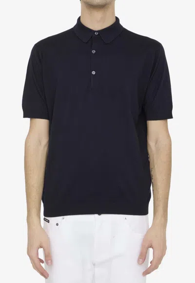 John Smedley Adrian Slim-fit Sea Island Cotton Polo Shirt In Blue