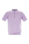 John Smedley Adrian Cotton Short Sleeved Polo Shirt In Purple