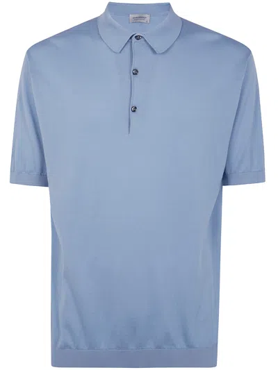 John Smedley Adrian Short Sleeves Shirt In Blue