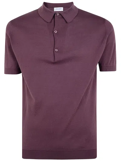 John Smedley "adrian" Short Sleeves Shirt In Burgundy