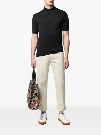 John Smedley Adrian Short-sleeve Cotton Polo Shirt In Black